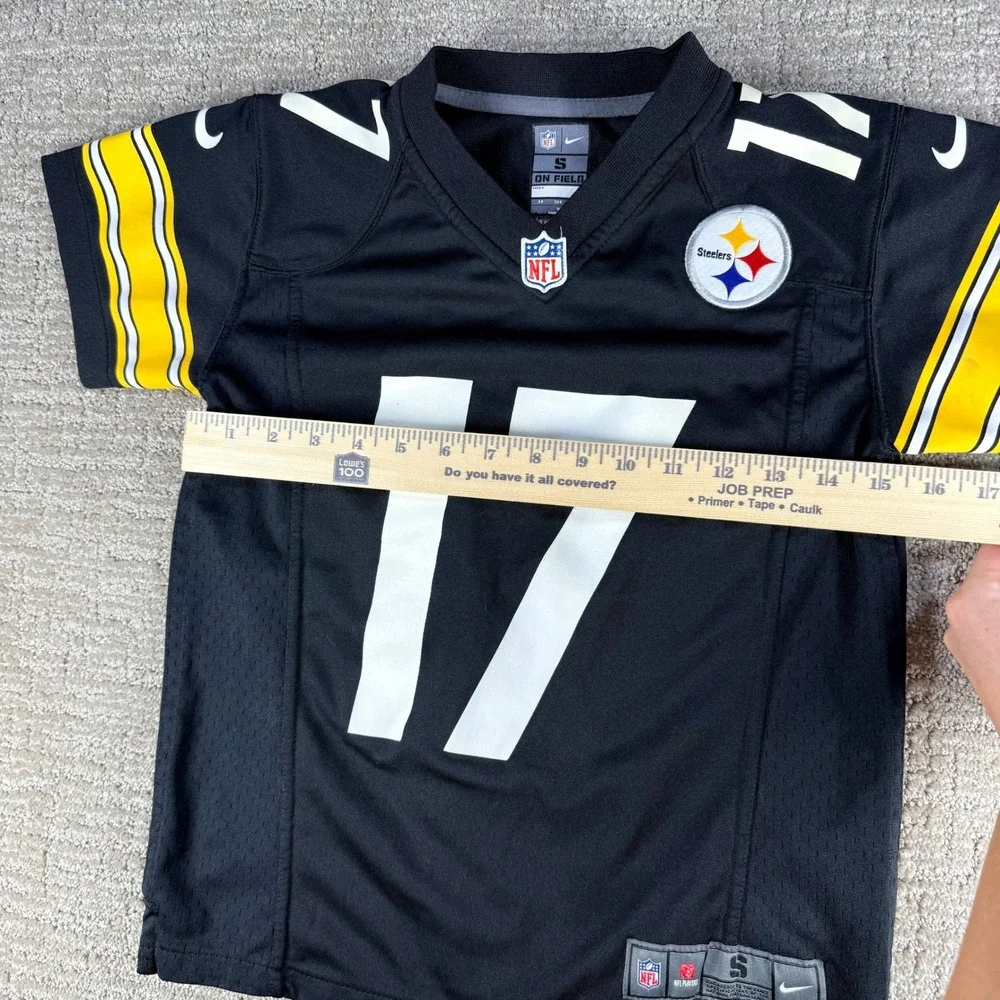 Nike On Field Mike Wallace #17 Steelers Jersey Youth Small Black NFL Football